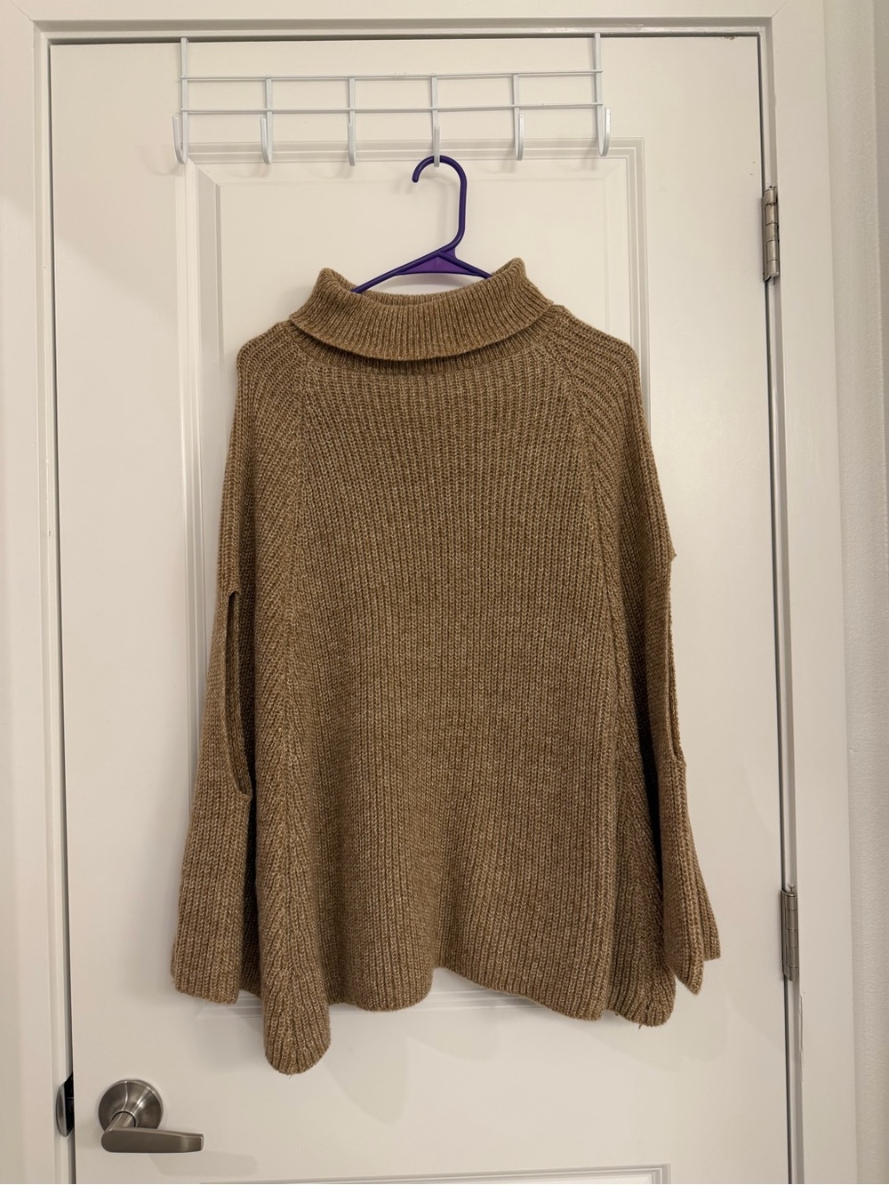 Demdaco Camel Ribbed Turtleneck sleeveless Sweater